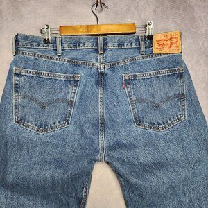 Levis 505 Jeans Mens 38x29 Blue Denim Zip Fly Straight Leg Classic 100% Cotton